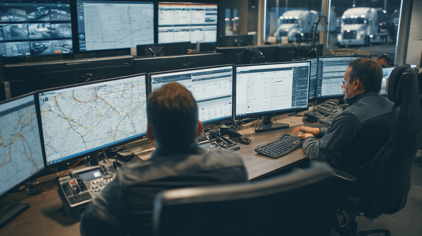 Transportation and logistics professionals using AI technology